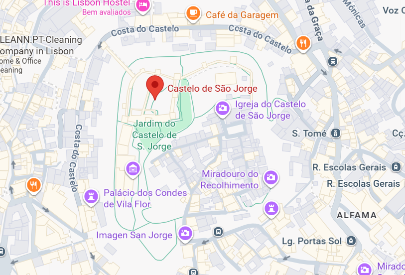 Mapa do Castelo de São Jorge em Lisboa Mapa do Castelo de São Jorge em Lisboa