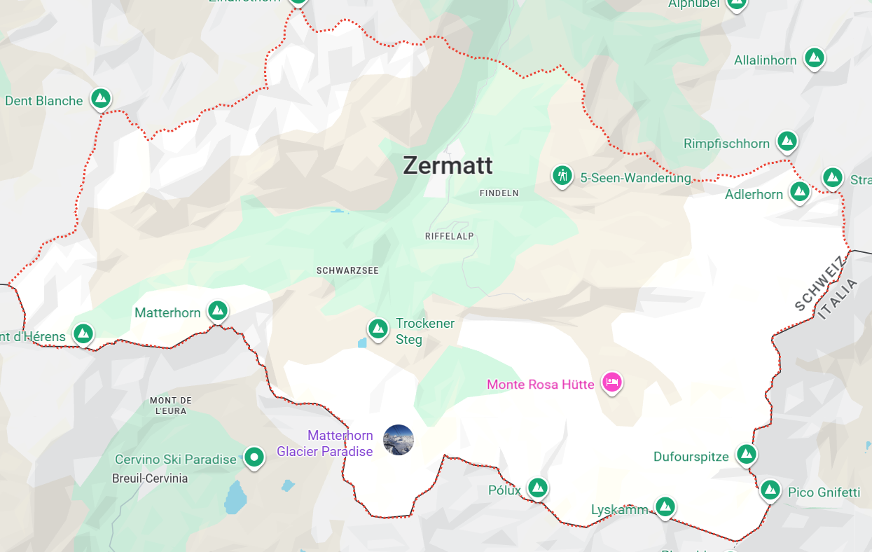 Mapa de Zermatt Mapa de Zermatt
