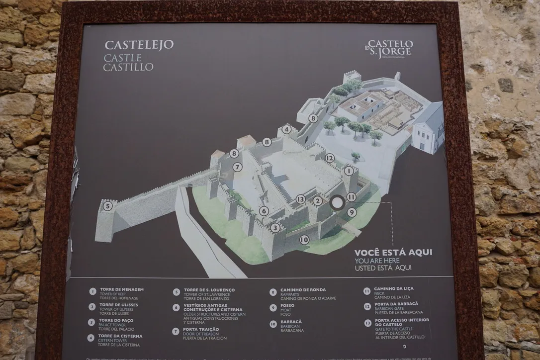 Mapa do Castelo de São Jorge em Lisboa Mapa do Castelo de São Jorge em Lisboa