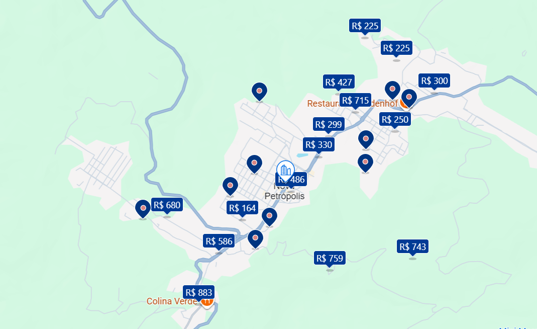 Mapa de hotéis em Nova Petrópolis Mapa de hotéis em Nova Petrópolis