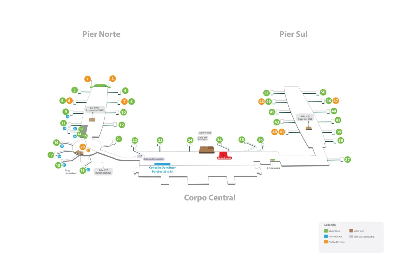 Mapa do Aeroporto de Brasília Mapa do Aeroporto de Brasília