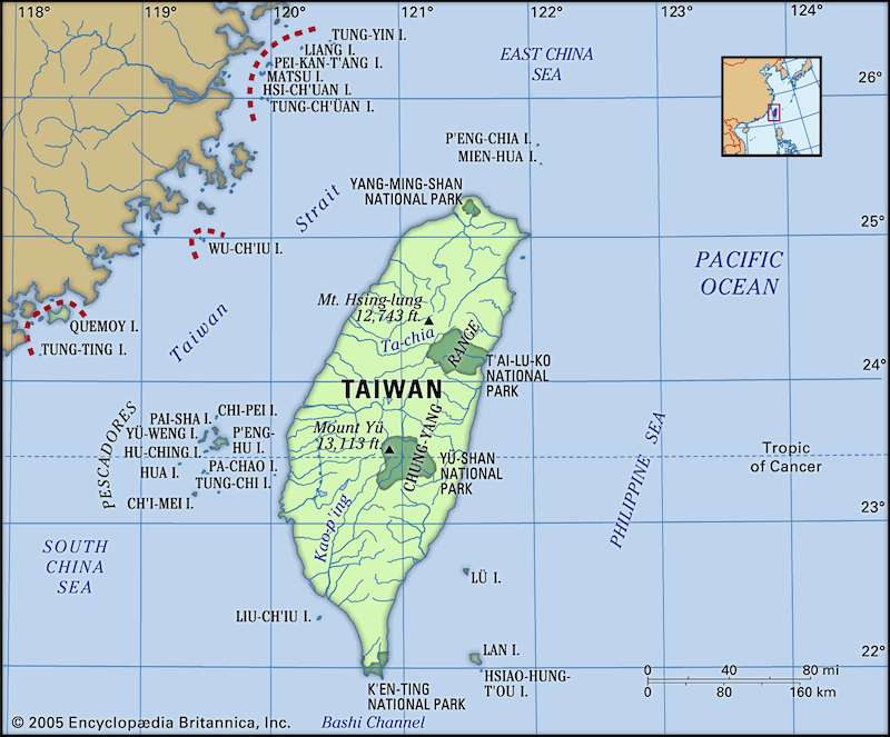 Mapa de Taiwan Mapa de Taiwan